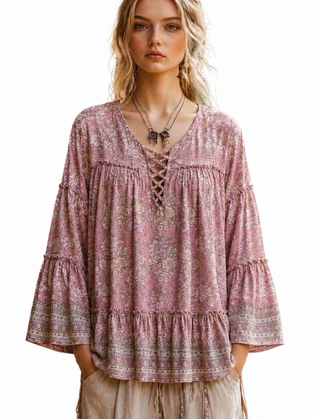 American Eagle boho chic blouse
